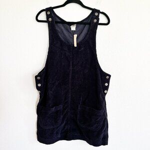 Vintage County Seat Corduroy Overall Skirt L Navy Blue Bibs Jumper NEW